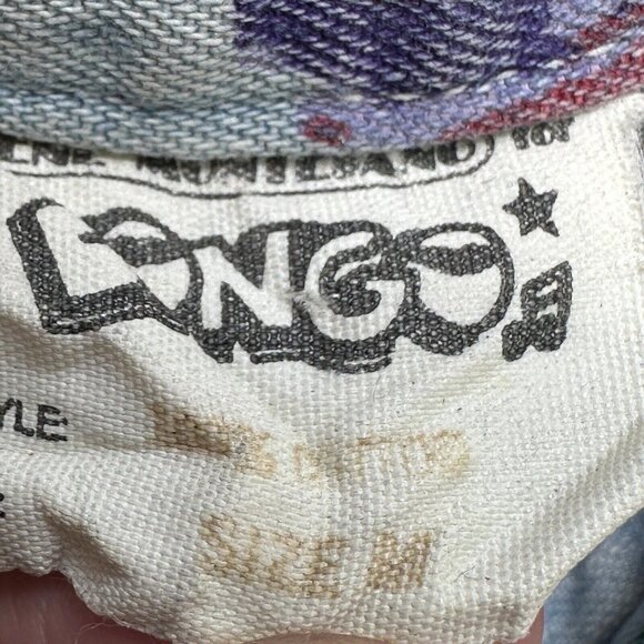 Vintage Floral Button Up Shirt Medium Oversized Denim Look Grunge 90s BONGO - Picture 4 of 7